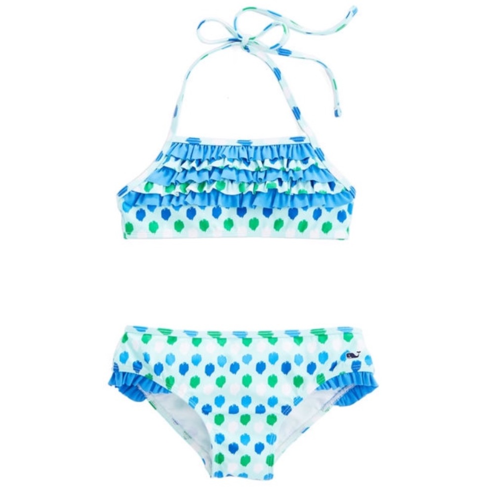 NEW Girls Vineyard Vines Ikat Ruffle Bikini